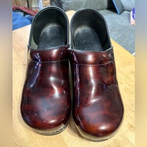 Dark Deep Red Dansko Clogs